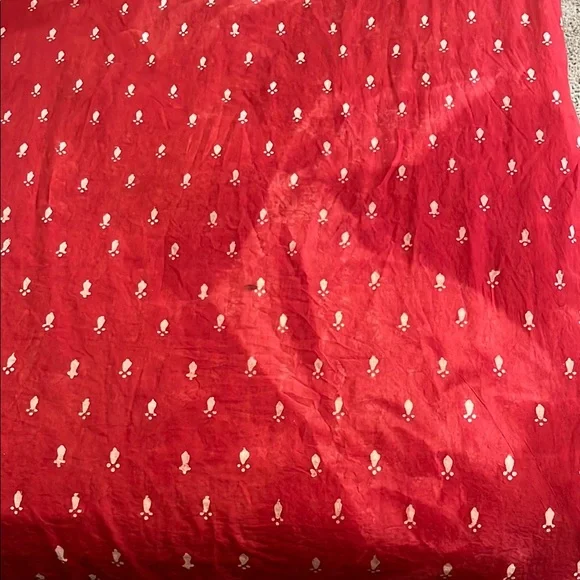 Ich*cha Red and White Patterned Curtain style is Shanti. Block print natural dye - Picture 10 of 10
